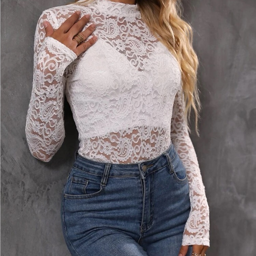 New lace long sleeve top - Picture 4 of 7